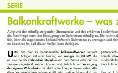 Balkonkraftwerke – was zu beachten ist